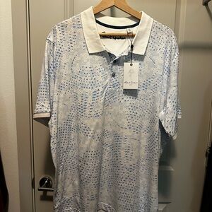 Robert Graham Blue and White Polo Shirt
